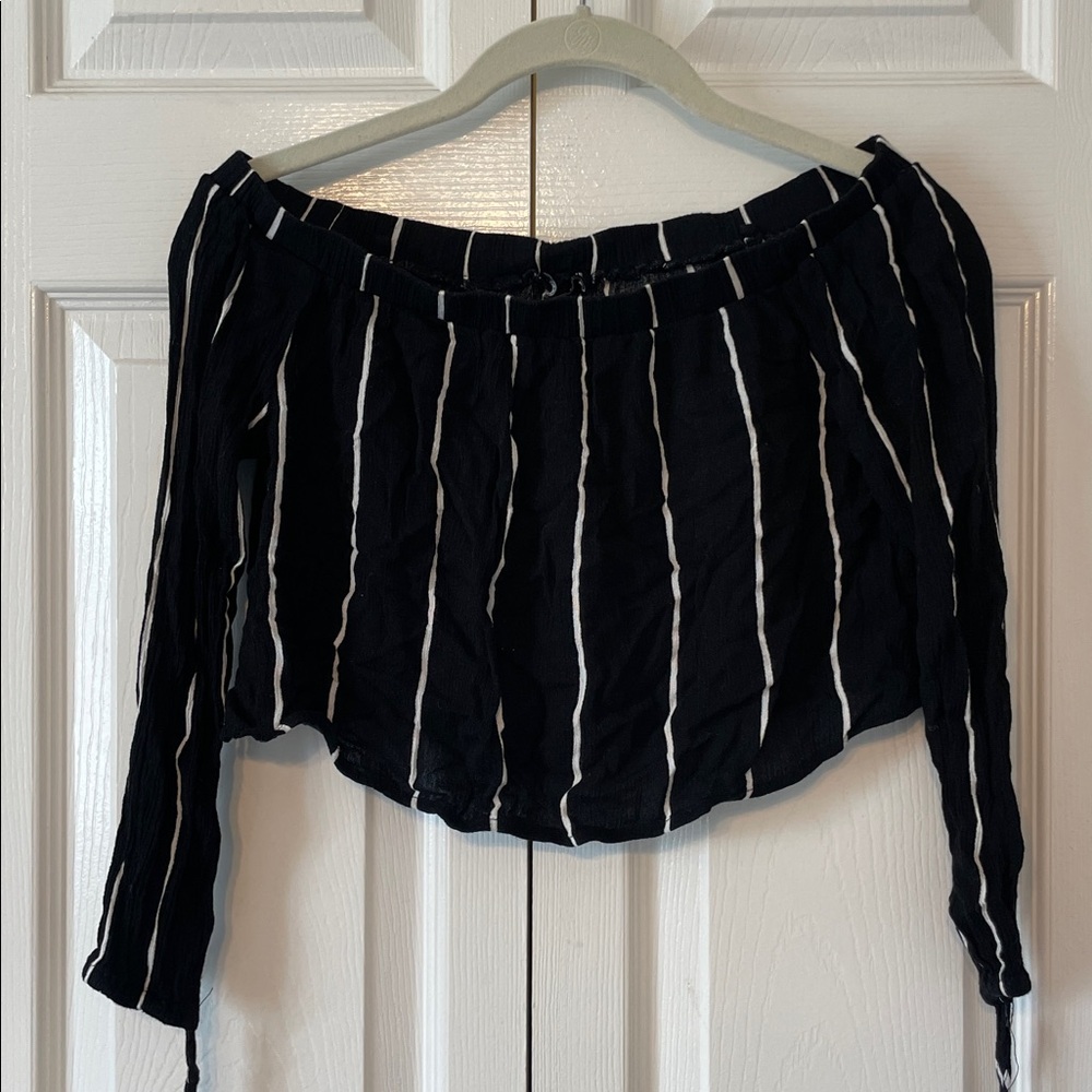 Kendall & Kylie Off The Shoulder Striped Top